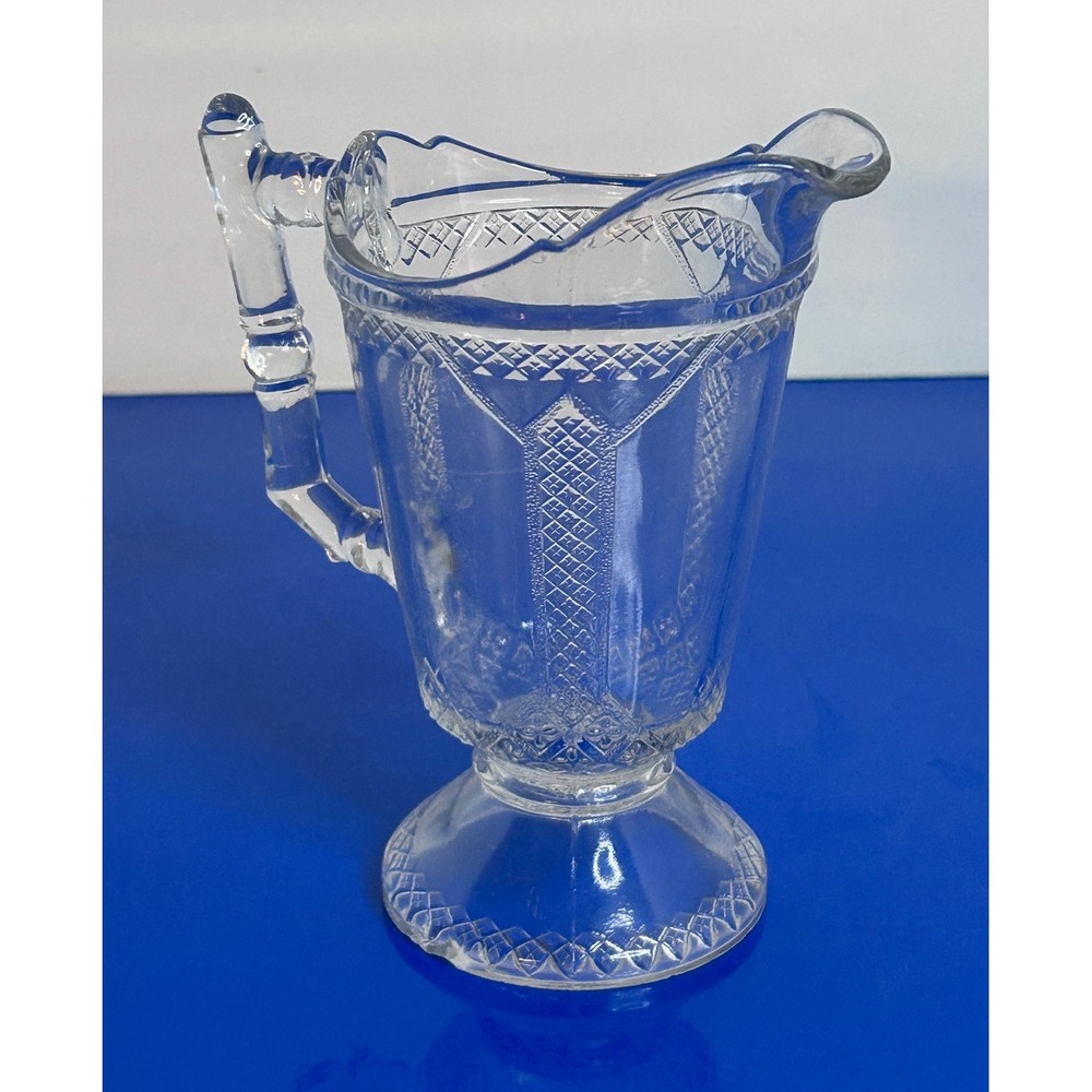 EAPG Glass King Son & Co No. 20 Creamer Antique Diamond Lattice Bar